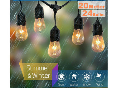 Festoon Light String Lights 20M 24 LED Bulbs